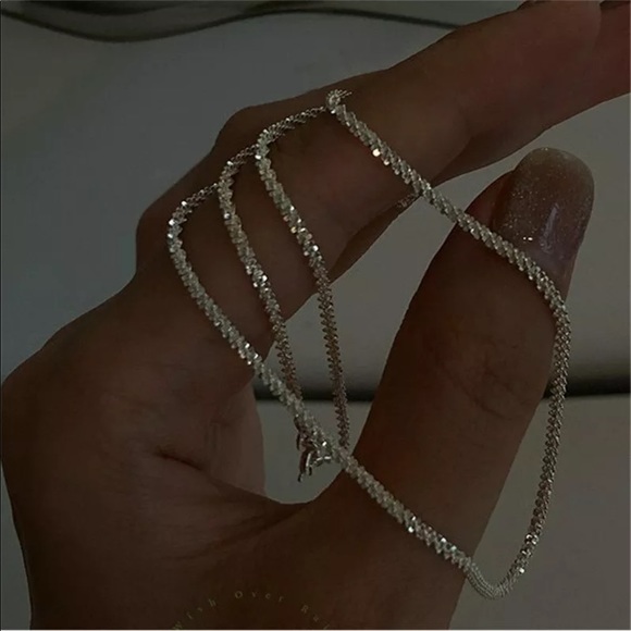 Huitan Jewelry - New Silver Gypsophila Flash Chain Necklace Clavicle